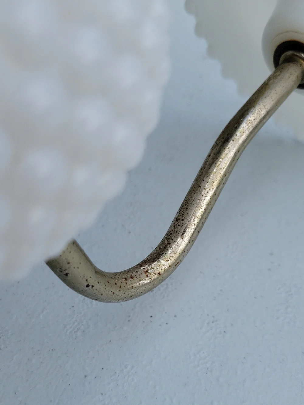 Vintage Milk Glass White Hobnail Wall Sconce Light